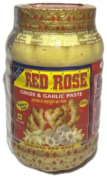 Jesani Red Rose – Premium Peeled Ginger & Garlic Paste 500g